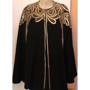 Tadashi Shoji Cato Sequin Crepe Cape